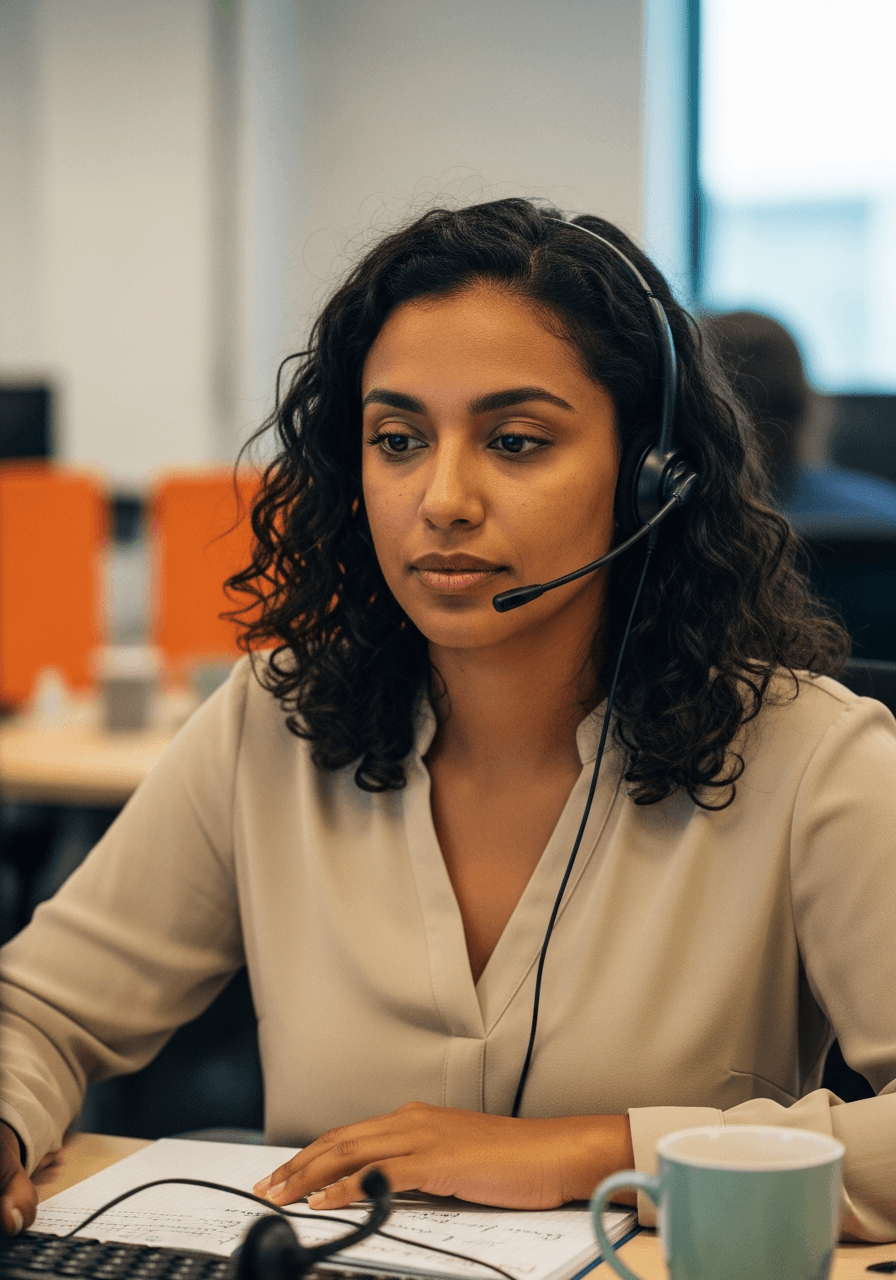 Colaboradora Paytcall comemorando conquista profissional